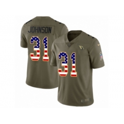 Arizona Cardinals #31 David Johnson Limited Olive USA Flag 2017 Salute to Service NFL Jersey