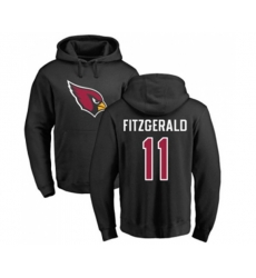 Arizona Cardinals #11 Larry Fitzgerald Black Name & Number Logo Pullover Hoodie