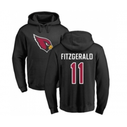 Arizona Cardinals #11 Larry Fitzgerald Black Name & Number Logo Pullover Hoodie