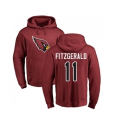 Arizona Cardinals #11 Larry Fitzgerald Maroon Name & Number Logo Pullover Hoodie
