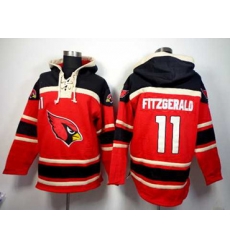 Arizona Cardinals #11 larry fitzgerald black-red[pullover hooded sweatshirt]
