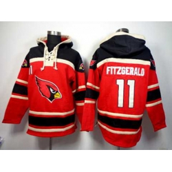 Arizona Cardinals #11 larry fitzgerald black-red[pullover hooded sweatshirt]