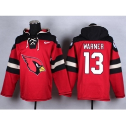 Arizona Cardinals #13 Kurt Warner red-black jerseys[pullover hooded sweatshirt]