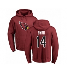 Arizona Cardinals #14 Damiere Byrd Maroon Name & Number Logo Pullover Hoodie