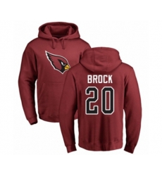 Arizona Cardinals #20 Tramaine Brock Maroon Name & Number Logo Pullover Hoodie