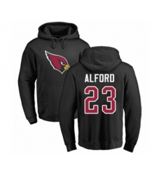Arizona Cardinals #23 Robert Alford Black Name & Number Logo Pullover Hoodie