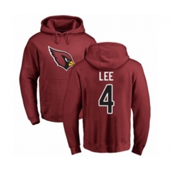 Arizona Cardinals #4 Andy Lee Maroon Name & Number Logo Pullover Hoodie