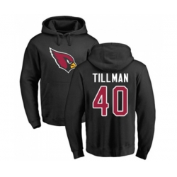 Arizona Cardinals #40 Pat Tillman Black Name & Number Logo Pullover Hoodie