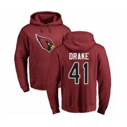 Arizona Cardinals #41 Kenyan Drake Maroon Name & Number Logo Pullover Hoodie
