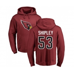 Arizona Cardinals #53 A.Q. Shipley Maroon Name & Number Logo Pullover Hoodie