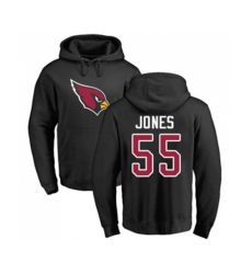 Arizona Cardinals #55 Chandler Jones Black Name & Number Logo Pullover Hoodie