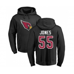 Arizona Cardinals #55 Chandler Jones Black Name & Number Logo Pullover Hoodie
