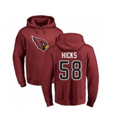 Arizona Cardinals #58 Jordan Hicks Maroon Name & Number Logo Pullover Hoodie