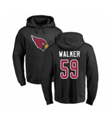 Arizona Cardinals #59 Joe Walker Black Name & Number Logo Pullover Hoodie