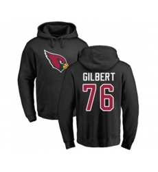 Arizona Cardinals #76 Marcus Gilbert Black Name & Number Logo Pullover Hoodie