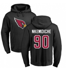 Arizona Cardinals #90 Robert Nkemdiche Black Name & Number Logo Pullover Hoodie