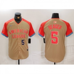 American League 5 Corey Seager Cream 2024 All Star Limited Stitched Baseball Jersey 5 American League 5 Corey Seager Cream 2024 All Star Limited Stitched Baseball Jersey 5