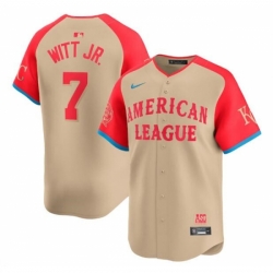 American League 7 Bobby Witt Jr Cream 2024 All Star Limited Stitched Jersey 1 American League 7 Bobby Witt Jr Cream 2024 All Star Limited Stitched Jersey 1