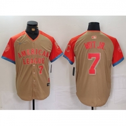 American League 7 Bobby Witt Jr Cream 2024 All Star Limited Stitched Jersey 5 American League 7 Bobby Witt Jr Cream 2024 All Star Limited Stitched Jersey 5