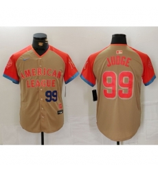 American League 99 Aaron Judge Cream 2024 All Star Elite Stitched Baseball Jersey 3