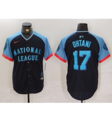 National League 17 Shohei Ohtani Navy 2024 All Star Elite Stitched Baseball Jersey 3