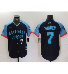 National League 7 Trea Turner Navy 2024 All Star Limited Stitched Baseball Jersey