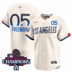 Los Angeles Dodgers Freddie Freeman #5 Ice Cream 2024 World Series Champions Stitched MLB Jersey