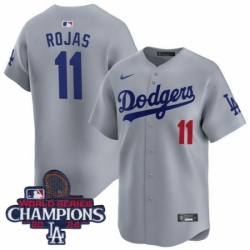 Los Angeles Dodgers Miguel Rojas #11 Gray 2024 World Series Champions Stitched MLB Jersey