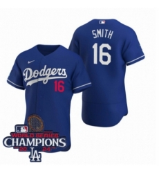 Los Angeles Dodgers Will Smith #16 Blue Flex Base 2024 World Series Champions Stitched MLB Jersey