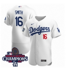 Los Angeles Dodgers Will Smith #16 White Flex Base 2024 World Series Champions Stitched MLB Jersey