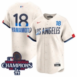 Los Angeles Dodgers Yoshinobu Yamamoto #18 Ice Cream 2024 World Series Champions Stitched MLB Jersey