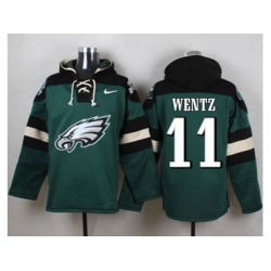 Philadelphia Eagles #11 Carson Wentz Midnight Green Player Pullover Hoodie