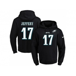 Philadelphia Eagles #17 Alshon Jeffery Black Name & Number Pullover NFL Hoodie