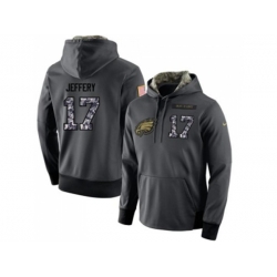 Philadelphia Eagles #17 Alshon Jeffery Stitched Black Anthracite Salute to Service Player Performance Hoodie