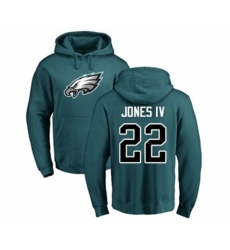 Philadelphia Eagles #22 Sidney Jones Green Name & Number Logo Pullover Hoodie