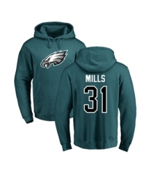 Philadelphia Eagles #31 Jalen Mills Green Name & Number Logo Pullover Hoodie