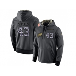 Philadelphia Eagles #43 Darren Sproles Stitched Black Anthracite Salute to Service Player Performance Hoodie