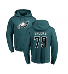 Philadelphia Eagles #79 Brandon Brooks Green Name & Number Logo Pullover Hoodie