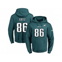 Philadelphia Eagles #86 Zach Ertz Midnight Green Name & Number Pullover NFL Hoodie