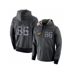 Philadelphia Eagles #86 Zach Ertz Stitched Black Anthracite Salute to Service Player Performance Hoodie