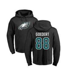 Philadelphia Eagles #88 Dallas Goedert Black Name & Number Logo Pullover Hoodie