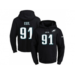 Philadelphia Eagles #91 Fletcher Cox Black Name & Number Pullover NFL Hoodie