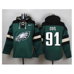 Philadelphia Eagles #91 Fletcher Cox Green Player Pullover Hoodie