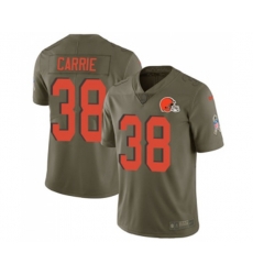 Cleveland Browns #38 T. J. Carrie Limited Olive 2017 Salute to Service Football Jersey