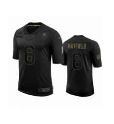 Cleveland Browns #6 Baker Mayfield Black 2020 Salute to Service Limited Jersey