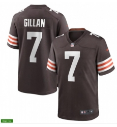 Cleveland Browns #7 Jamie Gillan Nike Brown Home Vapor Limited Jersey