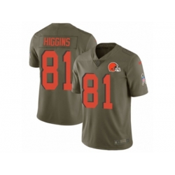 Cleveland Browns #81 Rashard Higgins Limited Olive 2017 Salute to Service NFL Jersey Cleveland Browns #81 Rashard Higgins Limited Olive 2017 Salute to Service NFL Jersey
