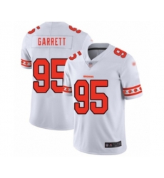Cleveland Browns #95 Myles Garrett White Team Logo Fashion Limited Football Jersey