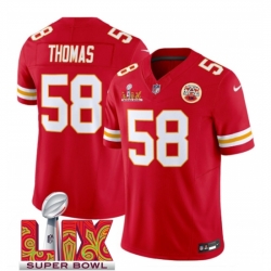 Kansas City Chiefs #58 Derrick Thomas Red 2025 Super Bowl LIX F.U.S.E. Vapor Limited Stitched Football Jersey