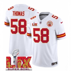 Kansas City Chiefs #58 Derrick Thomas White 2025 Super Bowl LIX F.U.S.E. Vapor Limited Stitched Football Jersey